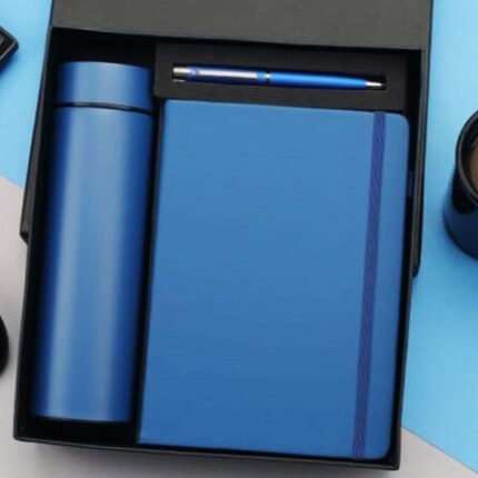 3-in-1 Executive Bottle Gift Set with Diary & Pen (Blue)